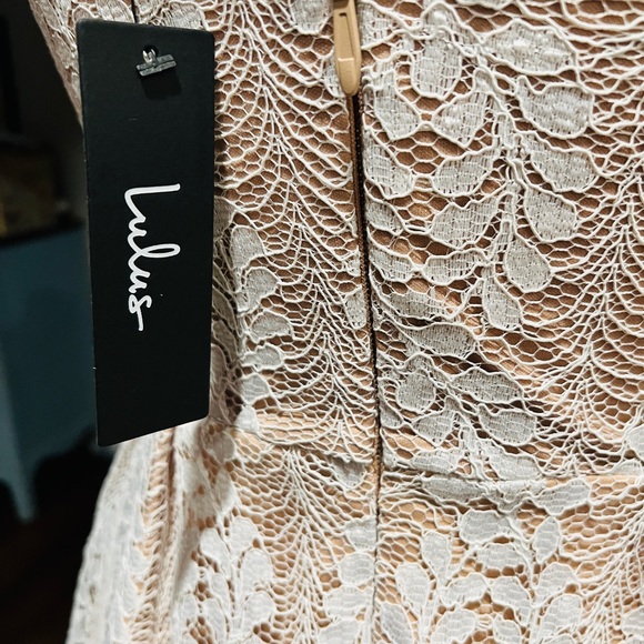 Lulus All of My Heart Lace Skater Short Mini Dress, Cream White Size Medium NWT - Picture 12 of 12